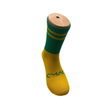 Load image into Gallery viewer, CMAC Midi Sock Green/Amber
