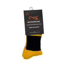 Load image into Gallery viewer, CMAC Midi Sock Black/Amber
