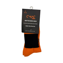 Load image into Gallery viewer, CMAC Midi Sock Black/Orange
