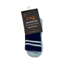 Load image into Gallery viewer, CMAC Midi Sock Sky/Navy
