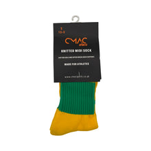 Load image into Gallery viewer, CMAC Midi Sock Green/Amber
