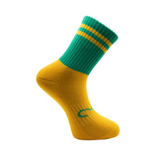 Load image into Gallery viewer, CMAC Midi Sock Green/Amber
