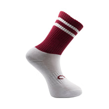 Load image into Gallery viewer, CMAC Midi Sock Maroon/White
